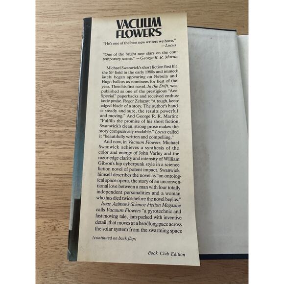 Vacuum Flowers, Michael Swanwick, HC/BC/DJ/First Edition 1987 VTG - Picture 8 of 11